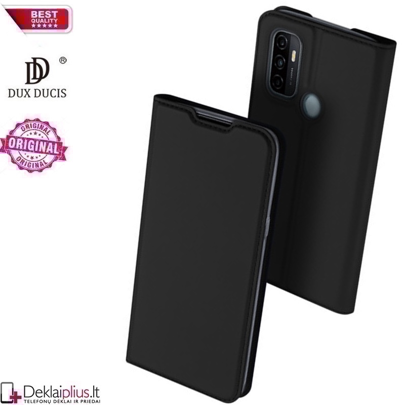 Dux Ducis dirbtinės odos atverčiamas dėklas - juodas (Oppo A53/A53S) Dux Ducis dirbtinės odos atverčiamas dėklas - juodas (Oppo A53/A53S)